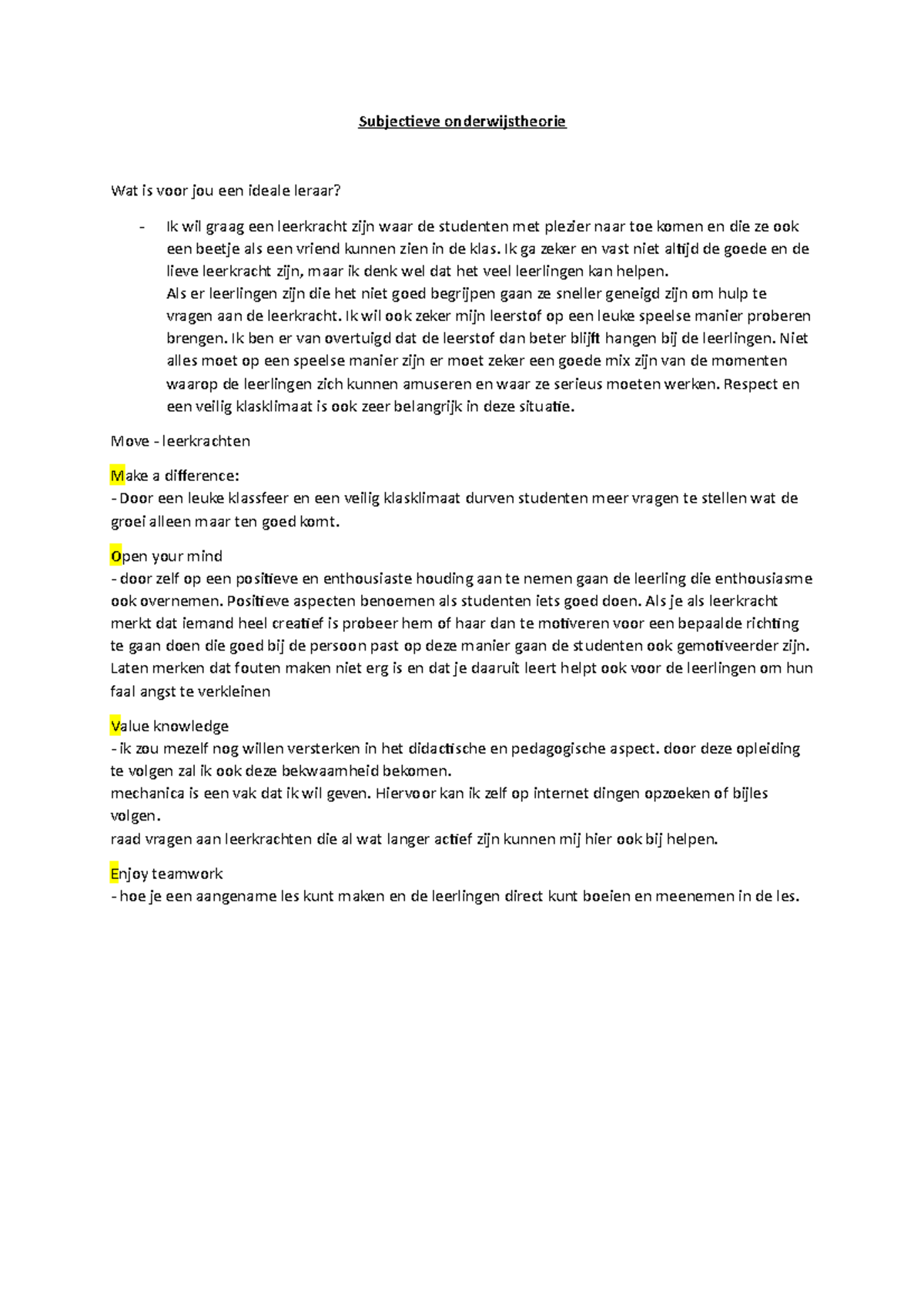 de ideale leerkracht